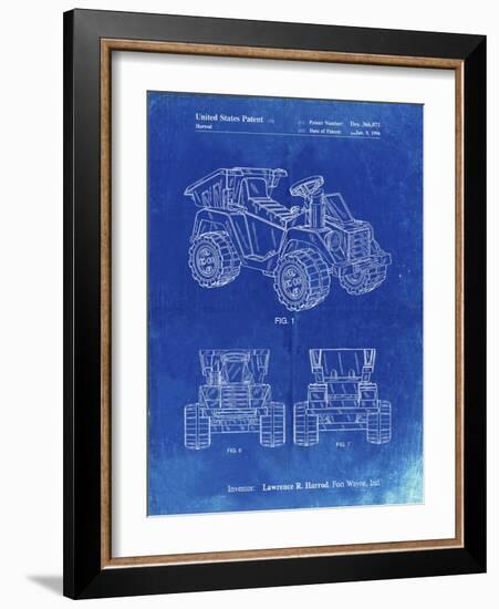 PP951-Faded Blueprint Mattel Kids Dump Truck Patent Poster-Cole Borders-Framed Giclee Print