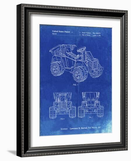 PP951-Faded Blueprint Mattel Kids Dump Truck Patent Poster-Cole Borders-Framed Giclee Print