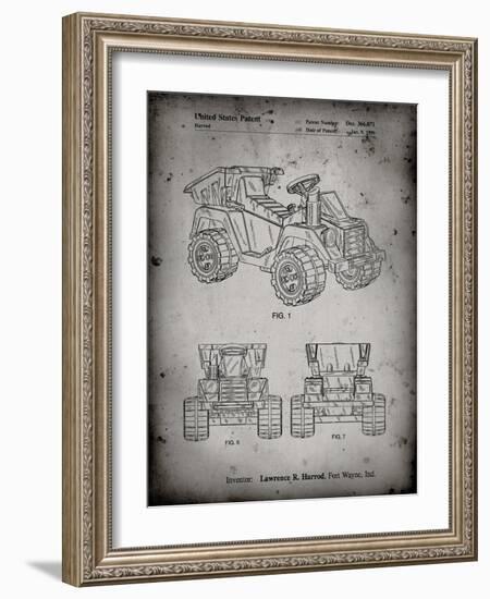 PP951-Faded Grey Mattel Kids Dump Truck Patent Poster-Cole Borders-Framed Giclee Print