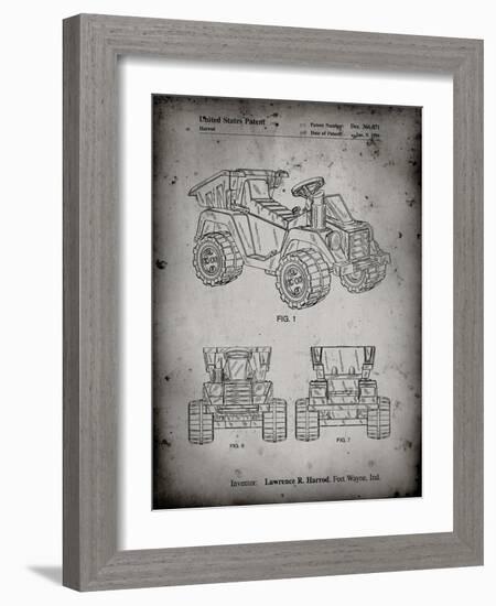 PP951-Faded Grey Mattel Kids Dump Truck Patent Poster-Cole Borders-Framed Giclee Print