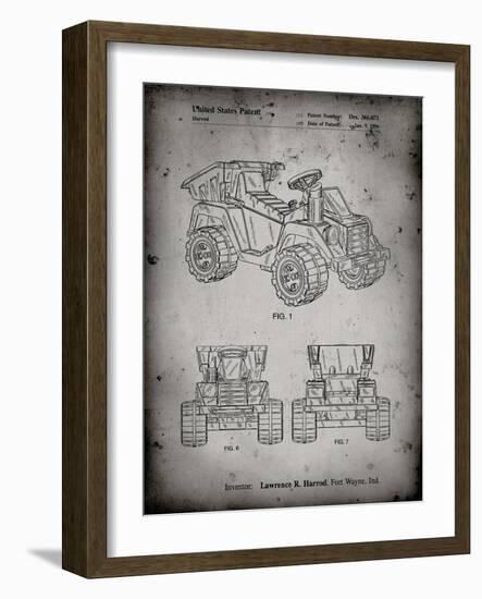 PP951-Faded Grey Mattel Kids Dump Truck Patent Poster-Cole Borders-Framed Giclee Print