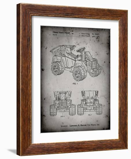 PP951-Faded Grey Mattel Kids Dump Truck Patent Poster-Cole Borders-Framed Giclee Print