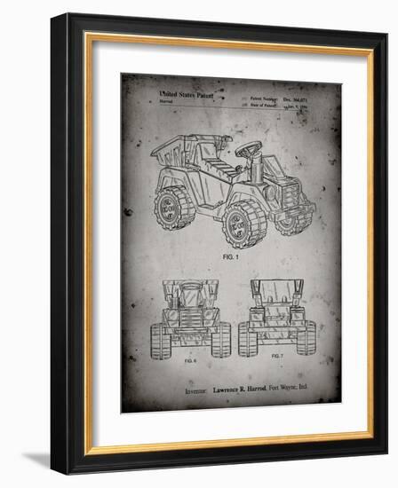 PP951-Faded Grey Mattel Kids Dump Truck Patent Poster-Cole Borders-Framed Giclee Print