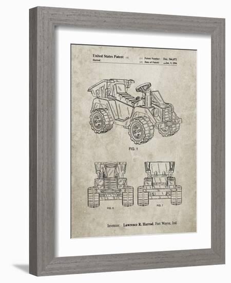 PP951-Sandstone Mattel Kids Dump Truck Patent Poster-Cole Borders-Framed Giclee Print