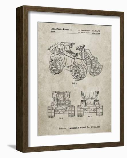 PP951-Sandstone Mattel Kids Dump Truck Patent Poster-Cole Borders-Framed Giclee Print