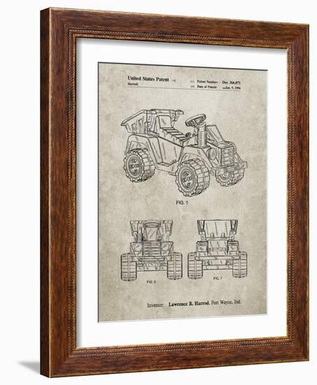 PP951-Sandstone Mattel Kids Dump Truck Patent Poster-Cole Borders-Framed Giclee Print