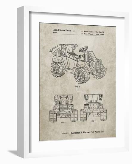 PP951-Sandstone Mattel Kids Dump Truck Patent Poster-Cole Borders-Framed Giclee Print