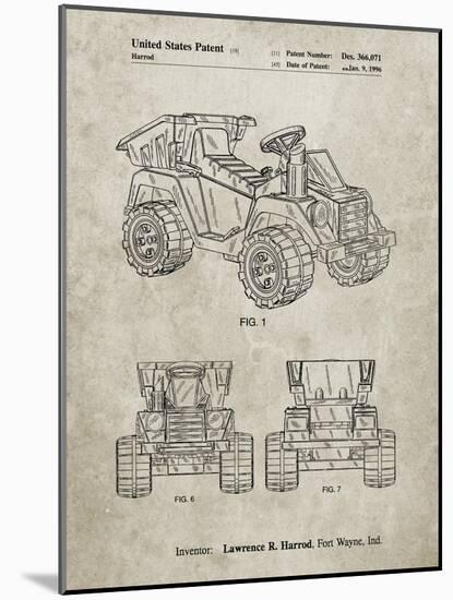 PP951-Sandstone Mattel Kids Dump Truck Patent Poster-Cole Borders-Mounted Giclee Print