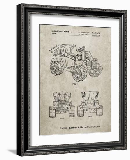 PP951-Sandstone Mattel Kids Dump Truck Patent Poster-Cole Borders-Framed Giclee Print