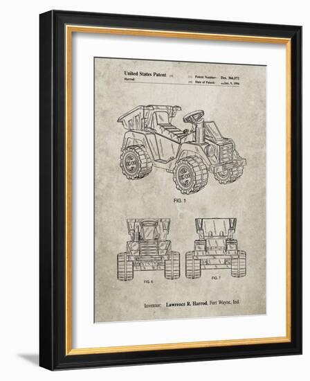 PP951-Sandstone Mattel Kids Dump Truck Patent Poster-Cole Borders-Framed Giclee Print