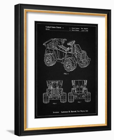 PP951-Vintage Black Mattel Kids Dump Truck Patent Poster-Cole Borders-Framed Giclee Print