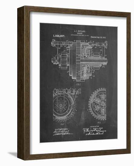 PP953-Chalkboard Mechanical Gearing 1912 Patent Poster-Cole Borders-Framed Giclee Print