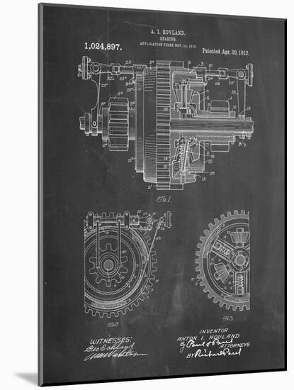 PP953-Chalkboard Mechanical Gearing 1912 Patent Poster-Cole Borders-Mounted Giclee Print