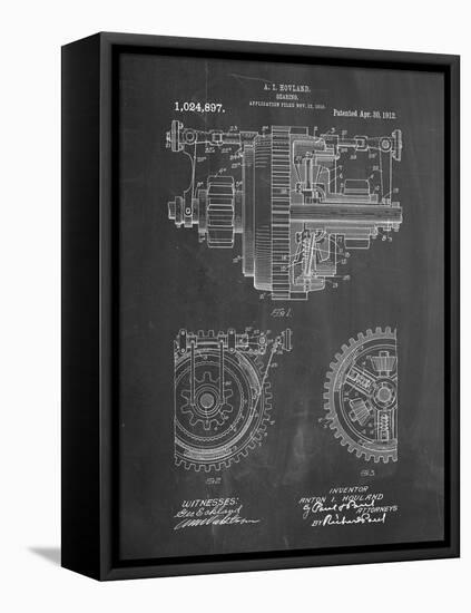 PP953-Chalkboard Mechanical Gearing 1912 Patent Poster-Cole Borders-Framed Premier Image Canvas