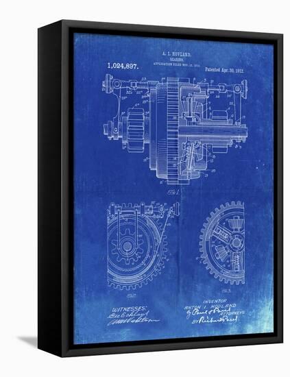 PP953-Faded Blueprint Mechanical Gearing 1912 Patent Poster-Cole Borders-Framed Premier Image Canvas