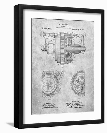PP953-Slate Mechanical Gearing 1912 Patent Poster-Cole Borders-Framed Giclee Print