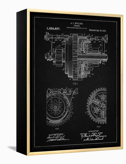 PP953-Vintage Black Mechanical Gearing 1912 Patent Poster-Cole Borders-Framed Premier Image Canvas
