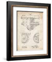 PP953-Vintage Parchment Mechanical Gearing 1912 Patent Poster-Cole Borders-Framed Giclee Print