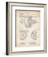 PP953-Vintage Parchment Mechanical Gearing 1912 Patent Poster-Cole Borders-Framed Giclee Print