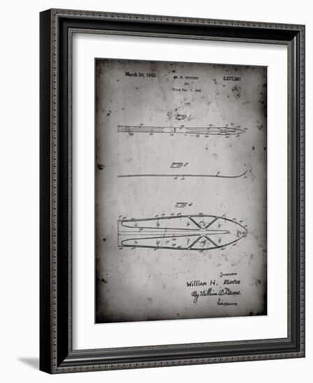 PP955-Faded Grey Metal Skis 1940 Patent Poster-Cole Borders-Framed Giclee Print