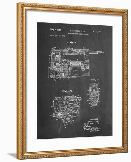 PP957-Chalkboard Milwaukee Portable Jig Saw Patent Poster-Cole Borders-Framed Giclee Print