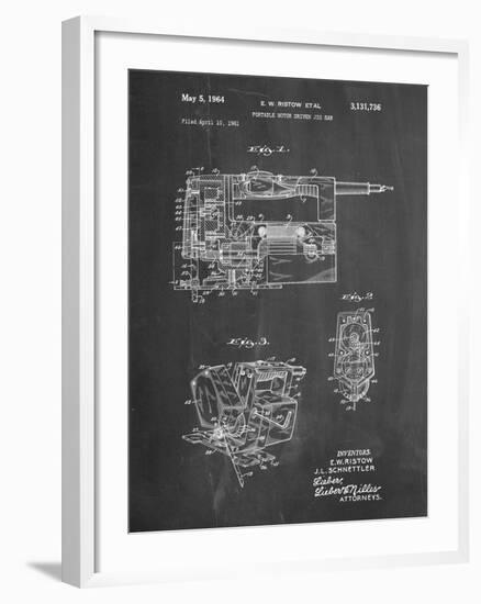 PP957-Chalkboard Milwaukee Portable Jig Saw Patent Poster-Cole Borders-Framed Giclee Print