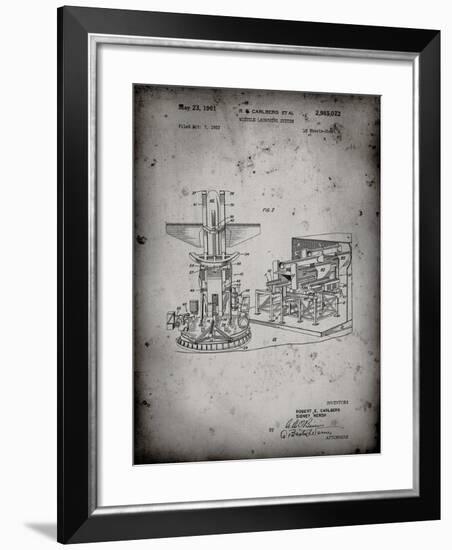 PP959-Faded Grey Missile Launching System patent 1961 Wall Art Poster-Cole Borders-Framed Giclee Print