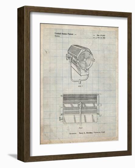 PP961-Antique Grid Parchment Mole-Richardson Film Light Patent Poster-Cole Borders-Framed Giclee Print