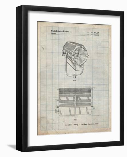 PP961-Antique Grid Parchment Mole-Richardson Film Light Patent Poster-Cole Borders-Framed Giclee Print