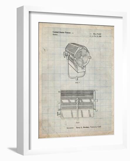 PP961-Antique Grid Parchment Mole-Richardson Film Light Patent Poster-Cole Borders-Framed Giclee Print