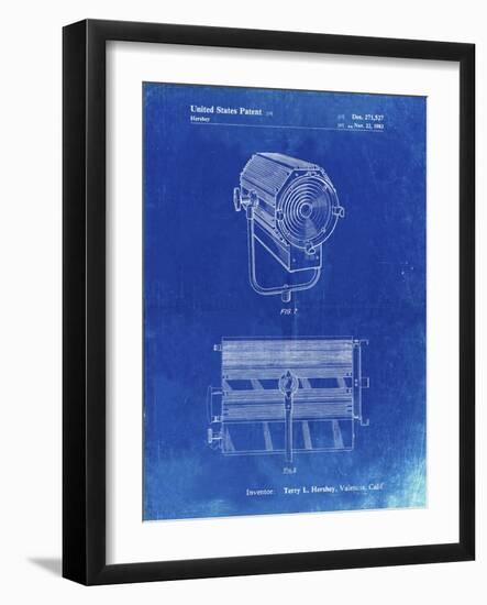 PP961-Faded Blueprint Mole-Richardson Film Light Patent Poster-Cole Borders-Framed Giclee Print