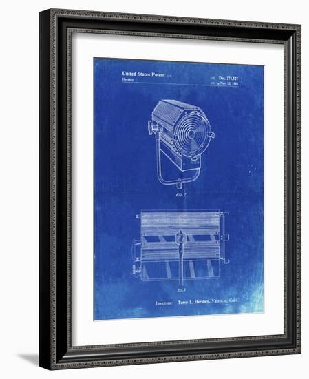 PP961-Faded Blueprint Mole-Richardson Film Light Patent Poster-Cole Borders-Framed Giclee Print