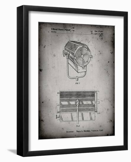 PP961-Faded Grey Mole-Richardson Film Light Patent Poster-Cole Borders-Framed Giclee Print