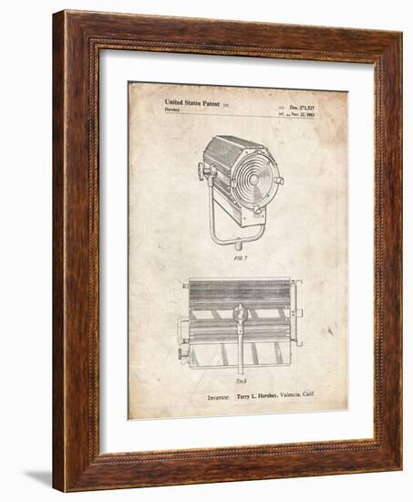 PP961-Vintage Parchment Mole-Richardson Film Light Patent Poster-Cole Borders-Framed Giclee Print