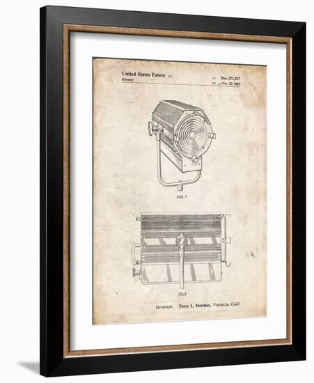 PP961-Vintage Parchment Mole-Richardson Film Light Patent Poster-Cole Borders-Framed Giclee Print