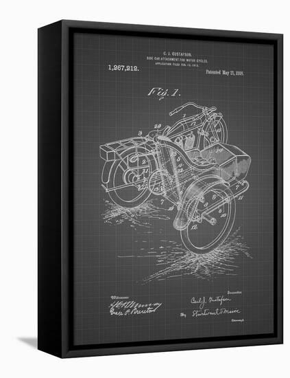 PP963-Black Grid Motorcycle Sidecar 1918 Patent Poster-Cole Borders-Framed Premier Image Canvas