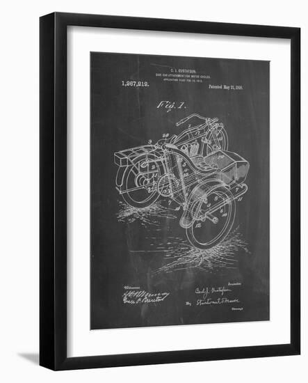 PP963-Chalkboard Motorcycle Sidecar 1918 Patent Poster-Cole Borders-Framed Giclee Print