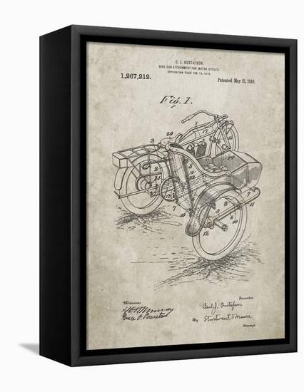 PP963-Sandstone Motorcycle Sidecar 1918 Patent Poster-Cole Borders-Framed Premier Image Canvas