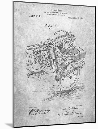 PP963-Slate Motorcycle Sidecar 1918 Patent Poster-Cole Borders-Mounted Giclee Print