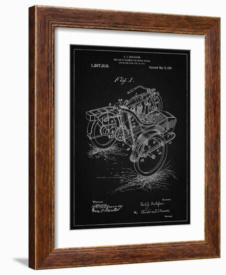 PP963-Vintage Black Motorcycle Sidecar 1918 Patent Poster-Cole Borders-Framed Giclee Print