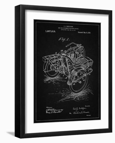 PP963-Vintage Black Motorcycle Sidecar 1918 Patent Poster-Cole Borders-Framed Giclee Print