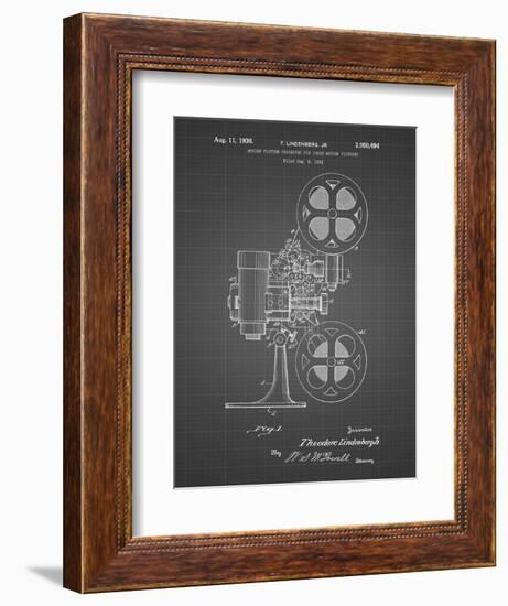 PP966-Black Grid Movie Projector 1933 Patent Poster-Cole Borders-Framed Giclee Print