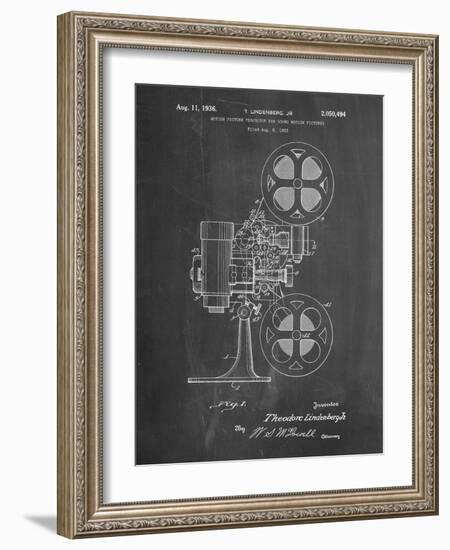 PP966-Chalkboard Movie Projector 1933 Patent Poster-Cole Borders-Framed Giclee Print