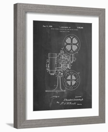 PP966-Chalkboard Movie Projector 1933 Patent Poster-Cole Borders-Framed Giclee Print