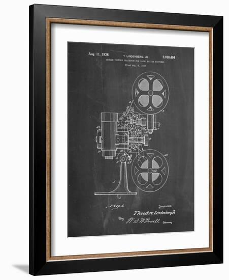 PP966-Chalkboard Movie Projector 1933 Patent Poster-Cole Borders-Framed Giclee Print