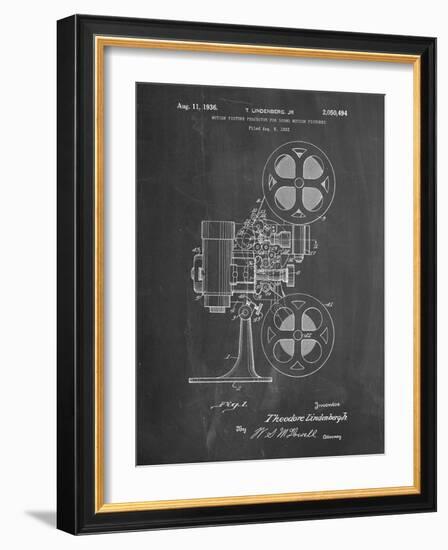 PP966-Chalkboard Movie Projector 1933 Patent Poster-Cole Borders-Framed Giclee Print