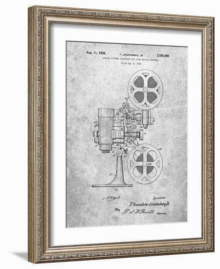 PP966-Slate Movie Projector 1933 Patent Poster-Cole Borders-Framed Giclee Print