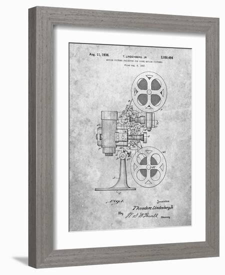 PP966-Slate Movie Projector 1933 Patent Poster-Cole Borders-Framed Giclee Print