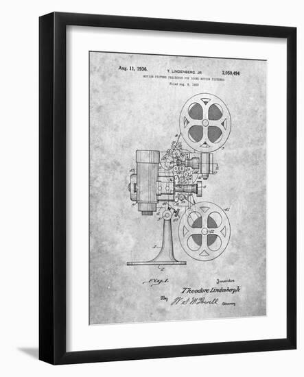 PP966-Slate Movie Projector 1933 Patent Poster-Cole Borders-Framed Giclee Print