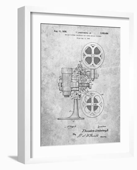 PP966-Slate Movie Projector 1933 Patent Poster-Cole Borders-Framed Giclee Print